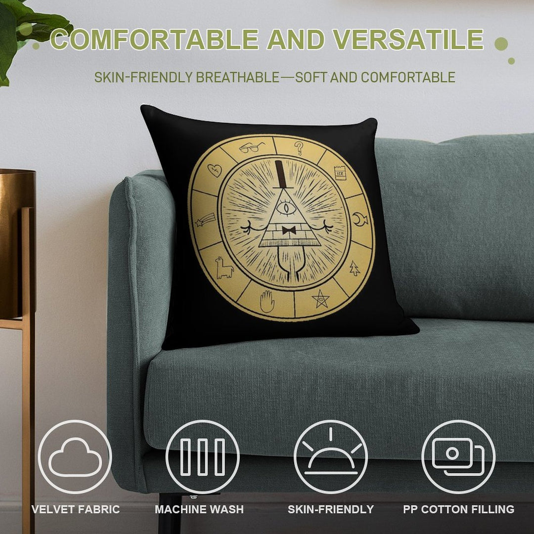 Gravity Falls Bill Cipher Wheel Soft Warmth Comfort Throw Pillow