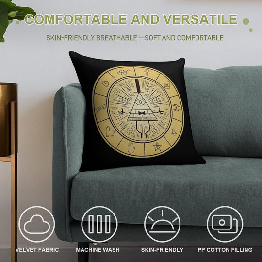 Gravity Falls Bill Cipher Wheel Soft Warmth Comfort Throw Pillow
