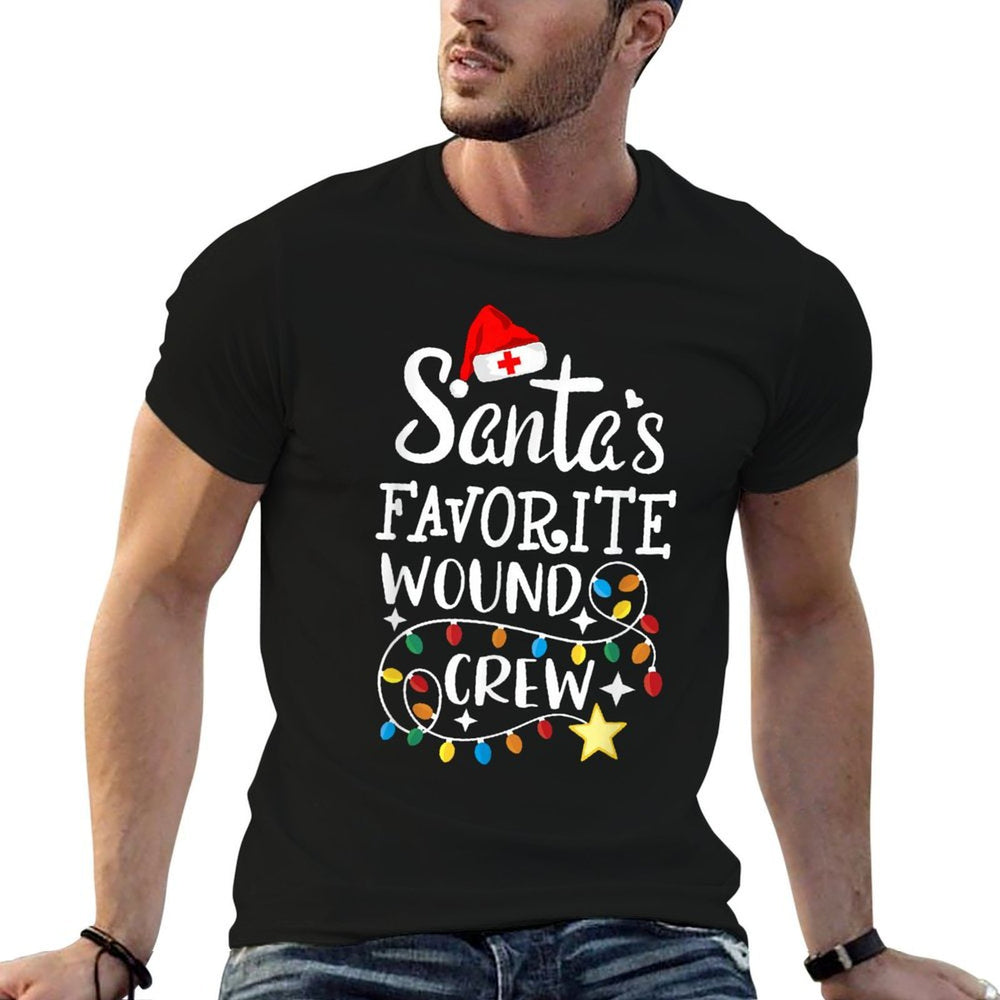 Santas Favorite Wound Crew Christmas Wound Care Nurse Crew  Slim-fit Cut T-Shirt