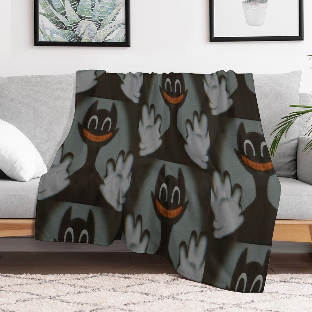 Cartoon Cat Machine-washable Throw Blanket