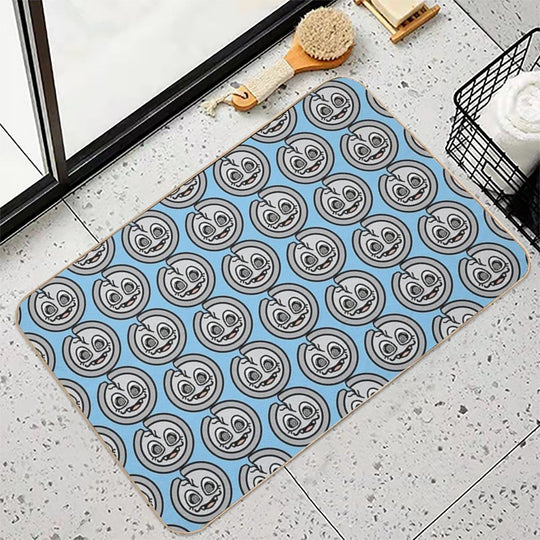 Spooky Cracked Silver Coin  Rapid-Drying Bath Mat