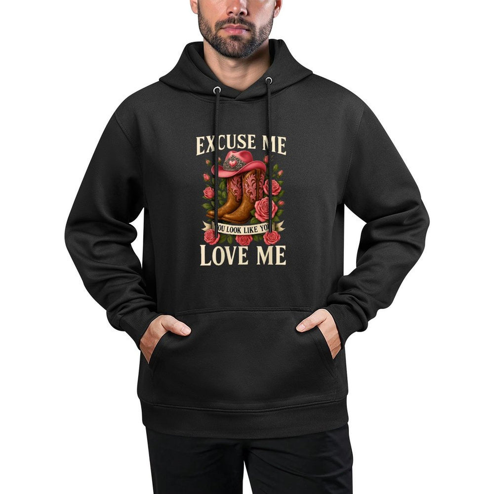 Funny Excuse Me You Look Like You Love Me Funny Boots Memes Machine Washable Hoodie