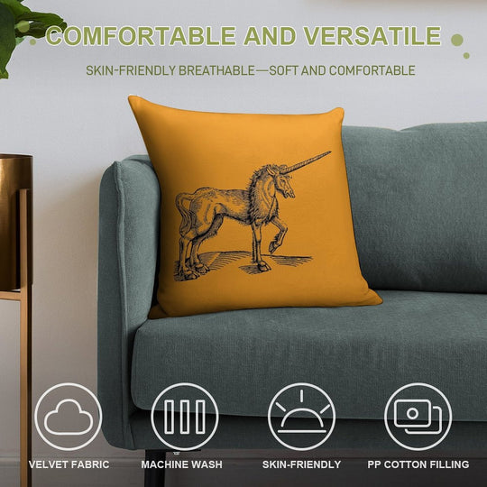 Of The Unicorn Soft Fade-Resistant Throw Pillow