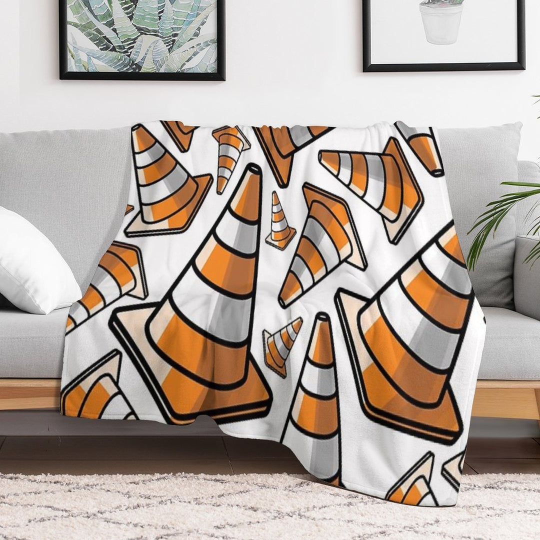 Traffic Cone - Orange And White Quick-dry Throw Blanket
