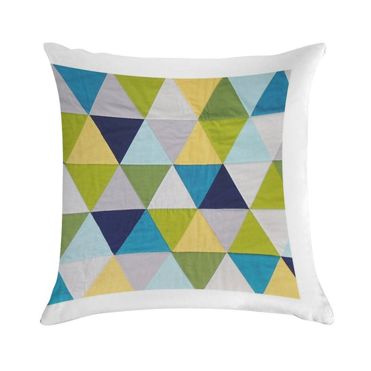 Triangle Quilt Soft Hidden Zipper Throw Pillow