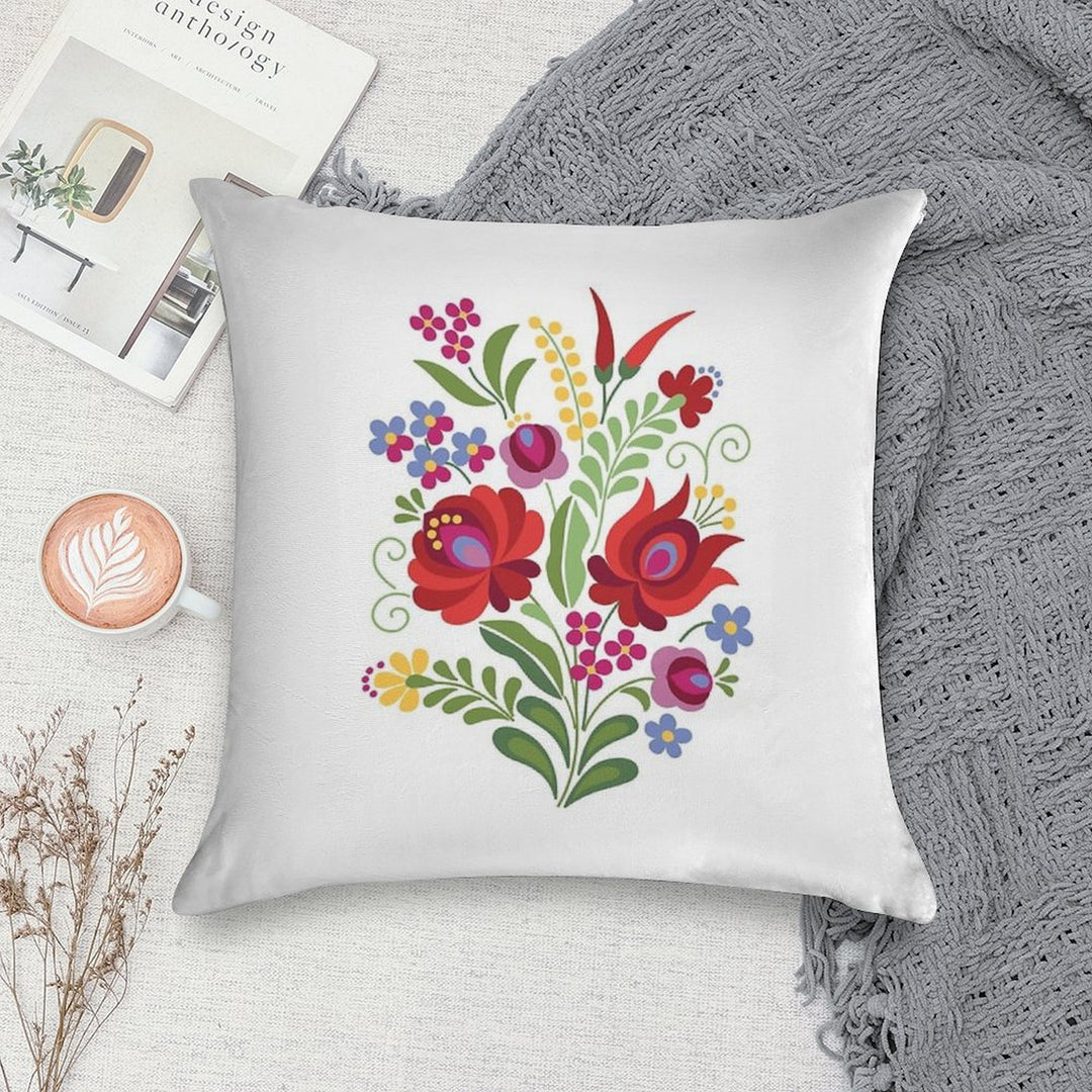 Hungarian Folk Design Red Peppers Soft Decorative Cover Throw Pillow
