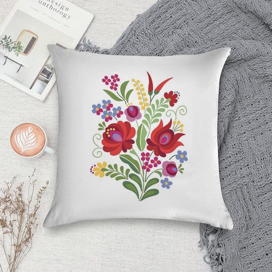 Hungarian Folk Design Red Peppers Soft Decorative Cover Throw Pillow