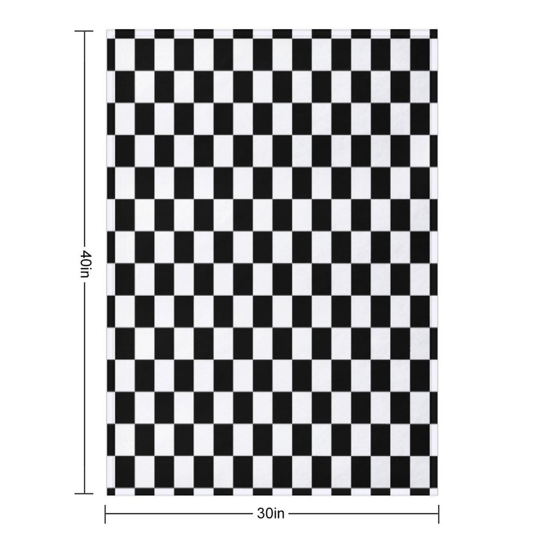 Black And White Checkerboard Pattern Anti-pilling Throw Blanket