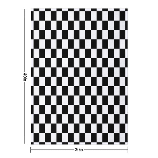 Black And White Checkerboard Pattern Anti-pilling Throw Blanket