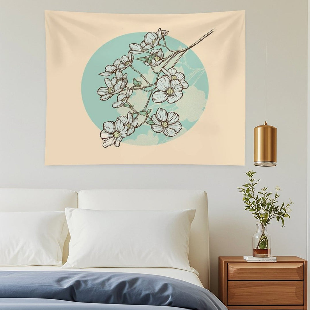 Little White Flowers Tapestry