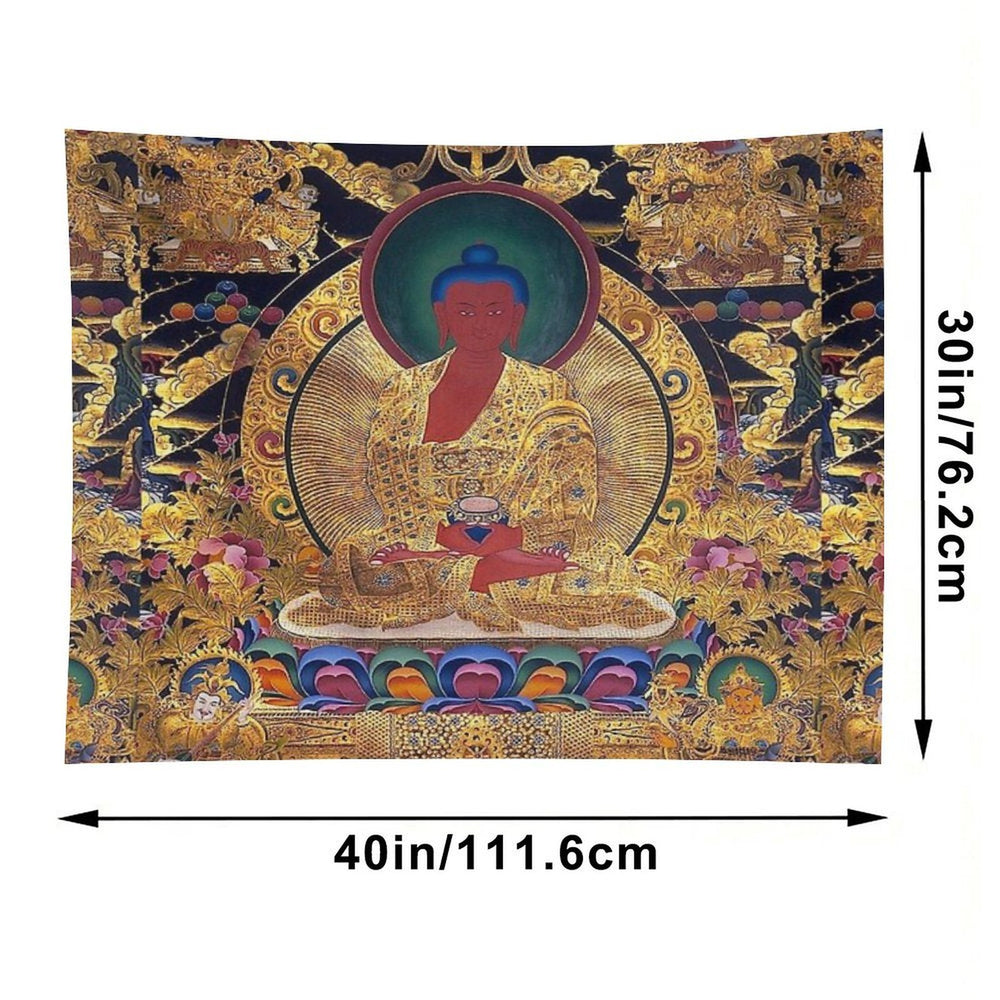 Mandala 116 Golden Amithaba Buddha Thangka Tapestry