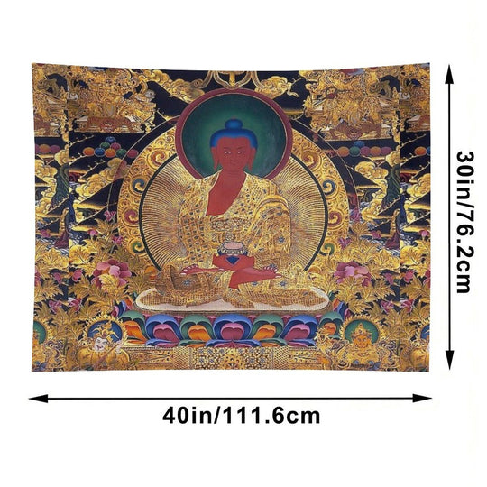 Mandala 116 Golden Amithaba Buddha Thangka Tapestry