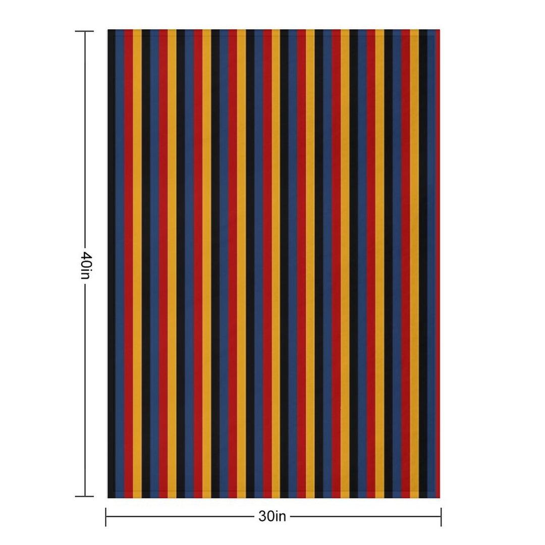 Retro Stripes Red Blue Yellow Black Pattern  Graphicly Pattern Versatility Throw Blanket