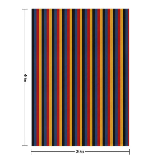 Retro Stripes Red Blue Yellow Black Pattern  Graphicly Pattern Versatility Throw Blanket