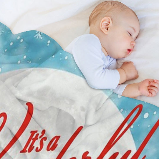 Its A Wonderful Life Vintage Christmas Classic Easy Care Throw Blanket