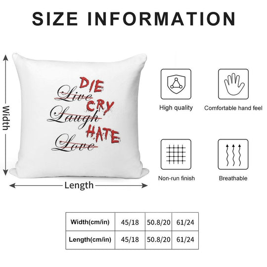Die Cry Hate, Live Laugh Love - Blood Soft Multiple Sizes Throw Pillow