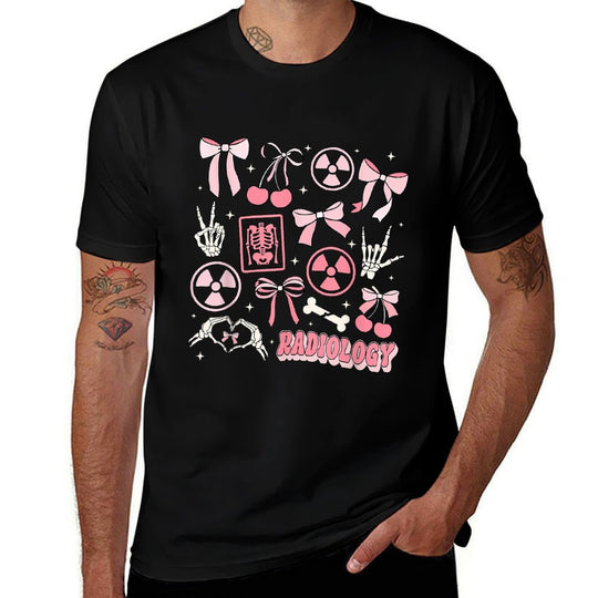 Retro Radiology Coquette Bow X-ray Radiologic Technologist  Oversized Silhouette T-Shirt