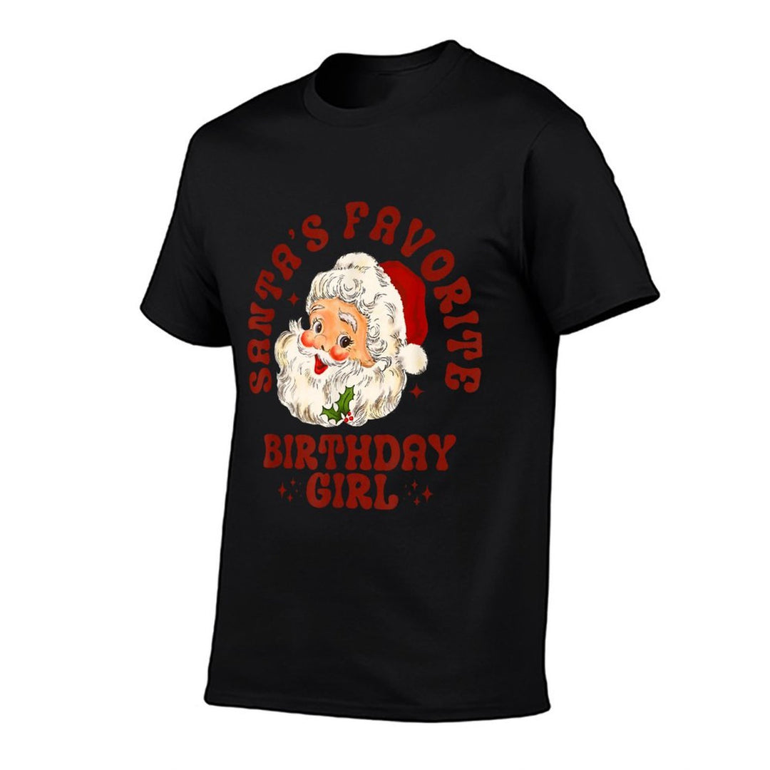 Santas Favorite Birthday Girl Cute Girls Christmas Birthday  Vintage-inspired T-Shirt
