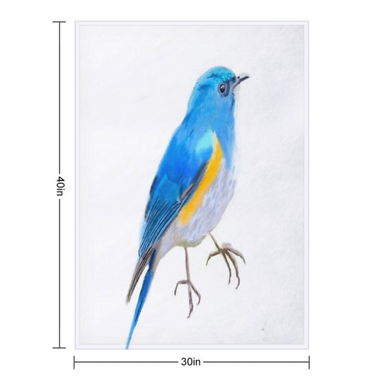 Red-flanked Bluetail Velvety-soft Throw Blanket