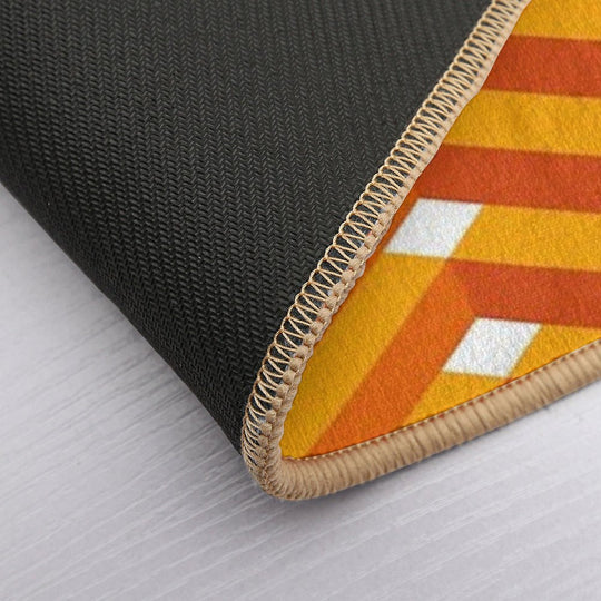 Desert Orange And Yellow Isometric Chevron on White Geometric Pattern  High-Traffic Bath Mat
