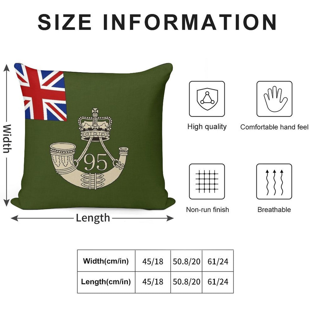 Napoleonic British Flag of The 95th Rifles Soft Easy Maintenance Throw Pillow
