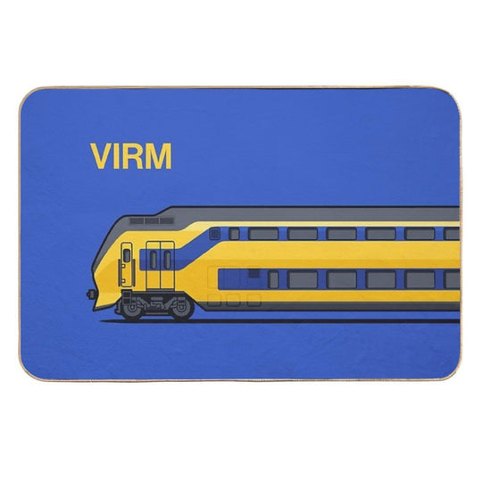 VIRM Blue Double Decker Train Side Netherlands Durable Bath Mat