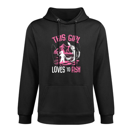 This Girl Loves To Fish Fishing Girls Shape Retention Hoodie