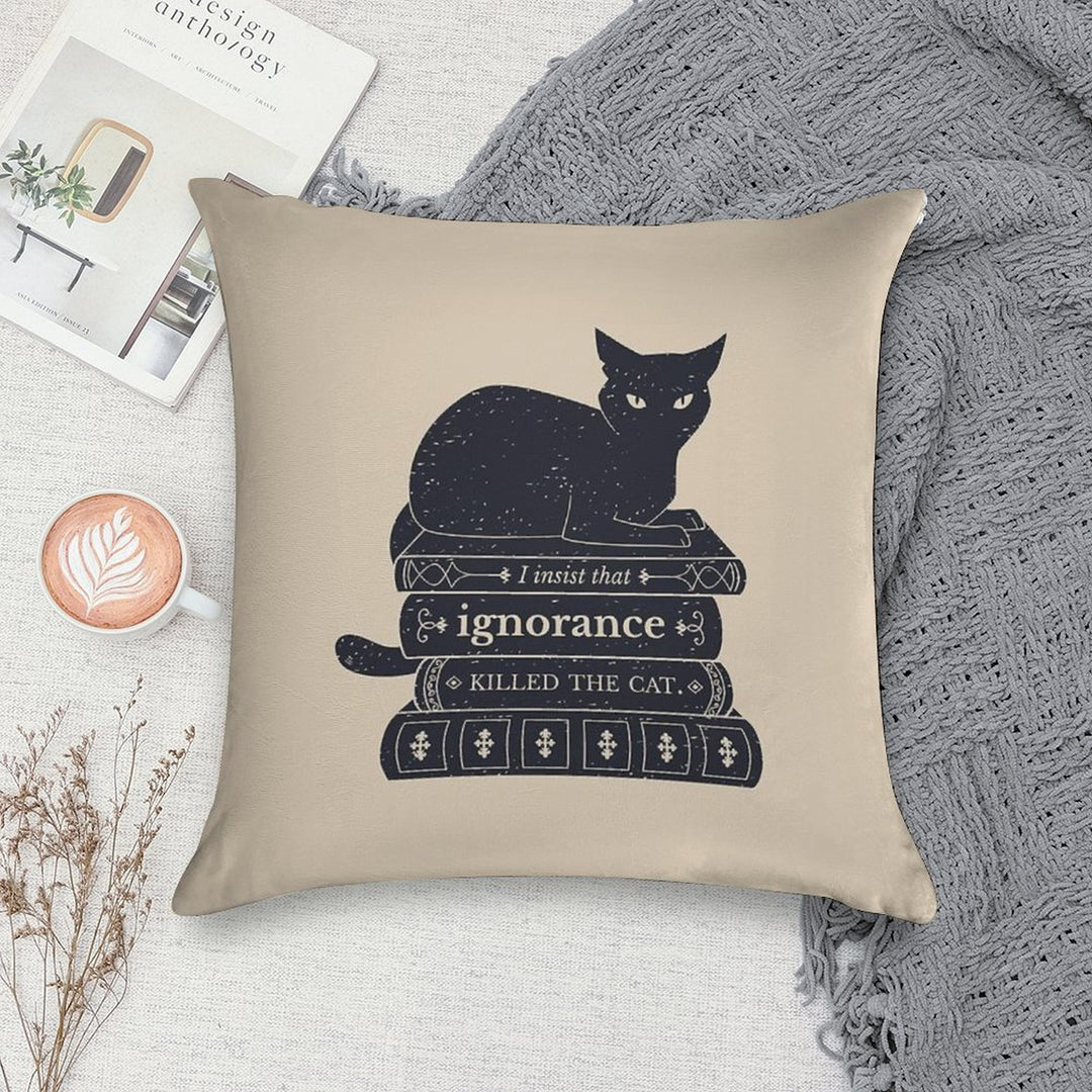 Dark Academia Ignorance Killed The Cat Soft Multiple Sizes Throw Pillow