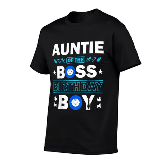 Auntie of The Birthday Boy Baby Boss Family Love  Summer-ready Fabric T-Shirt