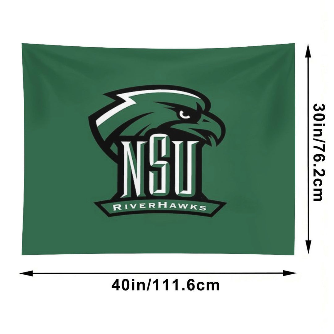 Northeastern State Green Black Tapestry