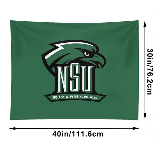 Northeastern State Green Black Tapestry