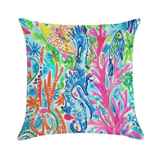 Happy Lily Summer Soft Washable Throw Pillow