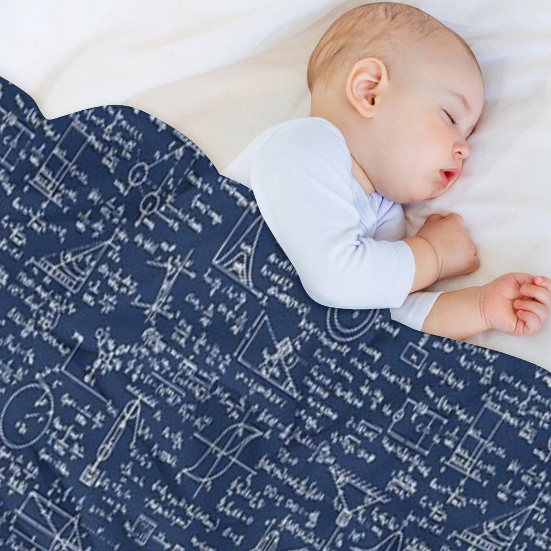 Physics Equations  Navy Sustainable Throw Blanket