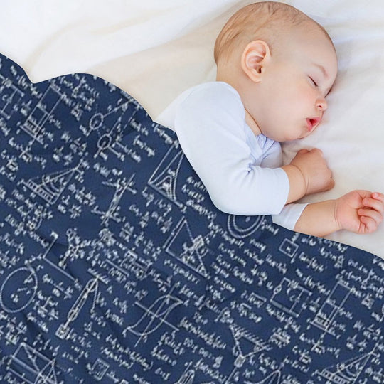 Physics Equations  Navy Sustainable Throw Blanket