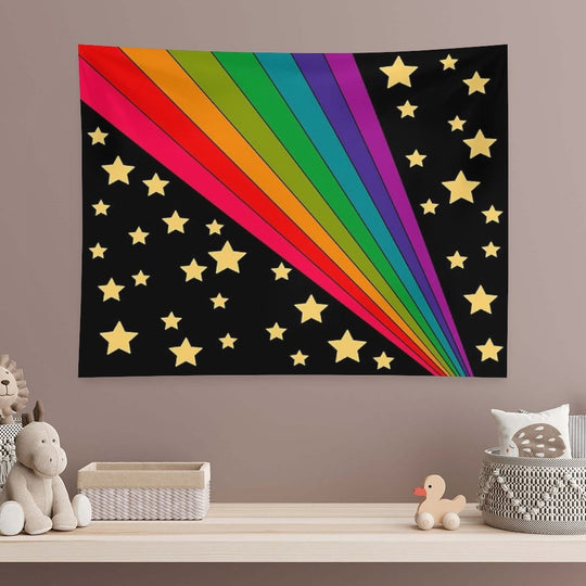 Stars And Rainbow Tapestry