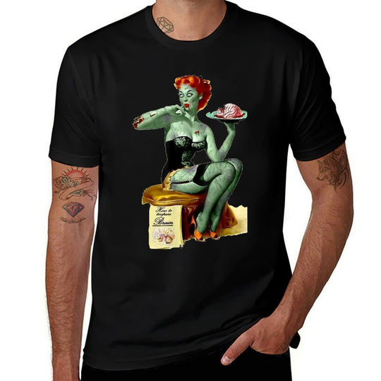 Zombie Pin Up Girl Halloween T-shirt  Quick-drying T-Shirt