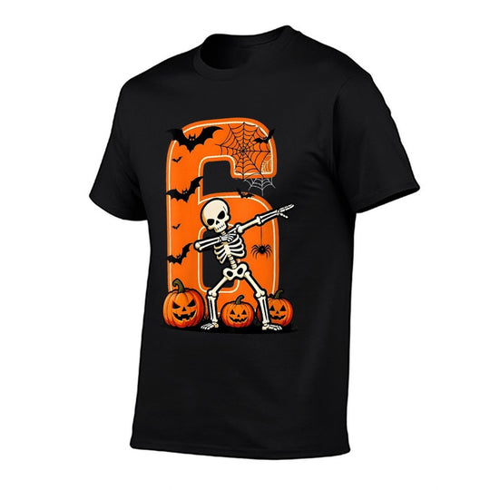 Womens Six Seven Meme Couple Matching Skeleton Pumpkin Halloween  Heathered Texture T-Shirt