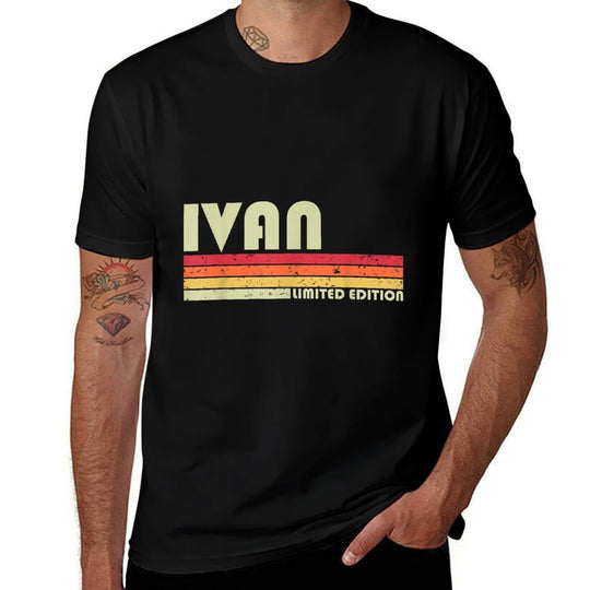 IVAN Gift Name Personalized Funny Retro Vintage Birthday  Summer-ready Fabric T-Shirt