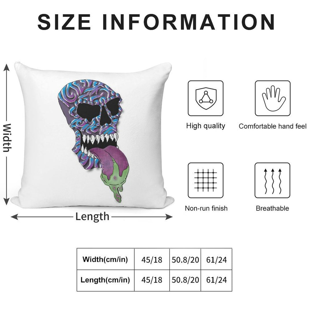 Purple Skull Soft Anti-Pilling Throw Pillow