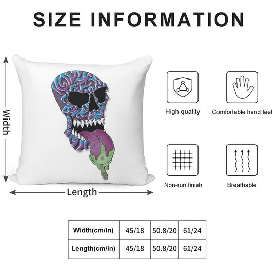 Purple Skull Soft Anti-Pilling Throw Pillow