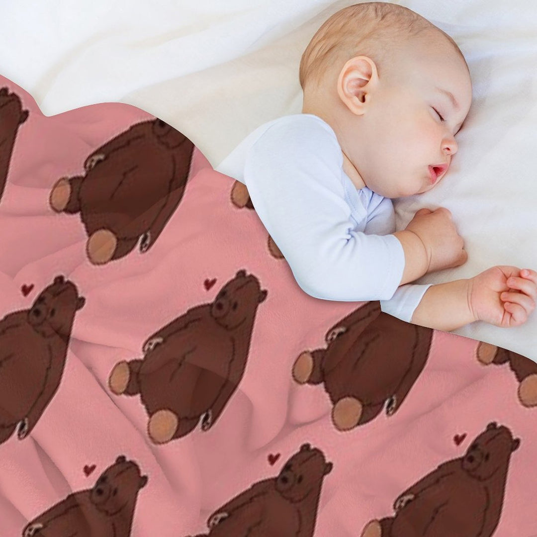 DJUNGELSKOG Ikea Bear Quick-dry Throw Blanket