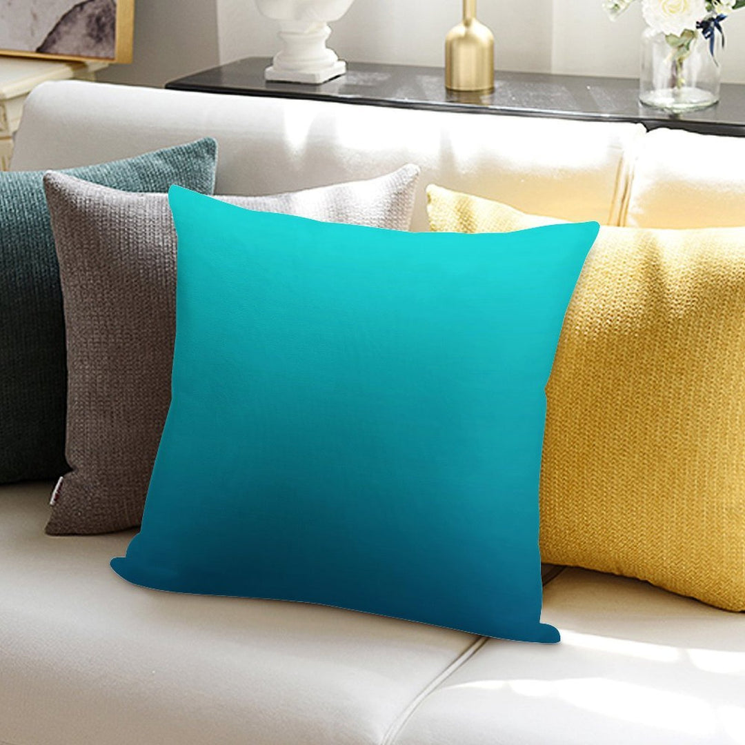 Preppy Summer Beach Teal Blue Turquoise Ombre Soft Gift Ready Throw Pillow