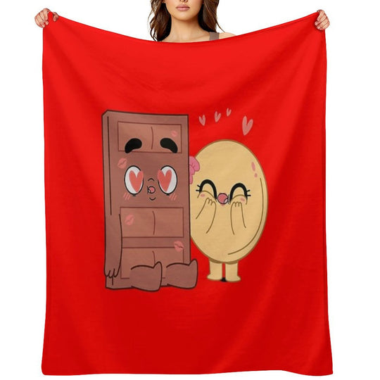 Choco And Pancake Couples Love Wrinkle-free Throw Blanket