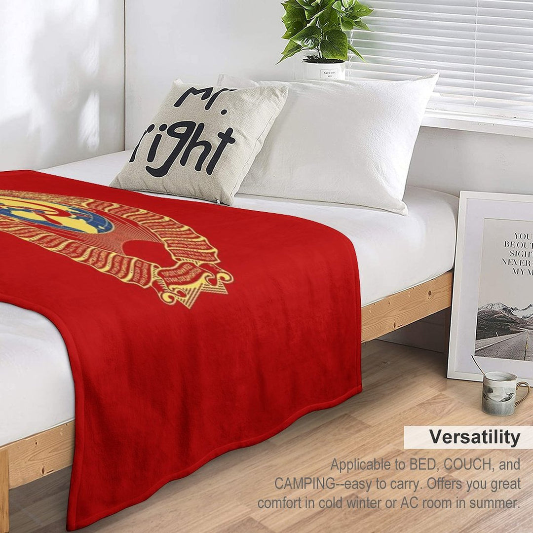 Golden Soviet Union Flag Premium Throw Blanket
