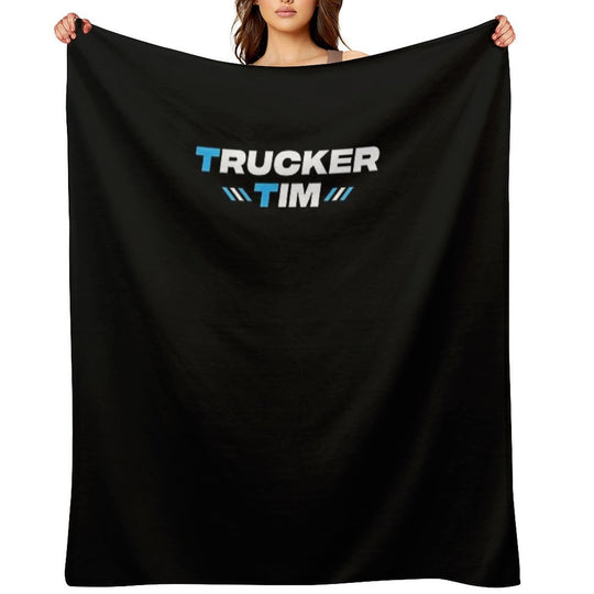Trucker Tim Merch Trucker Tim Logo Velvety-soft Throw Blanket