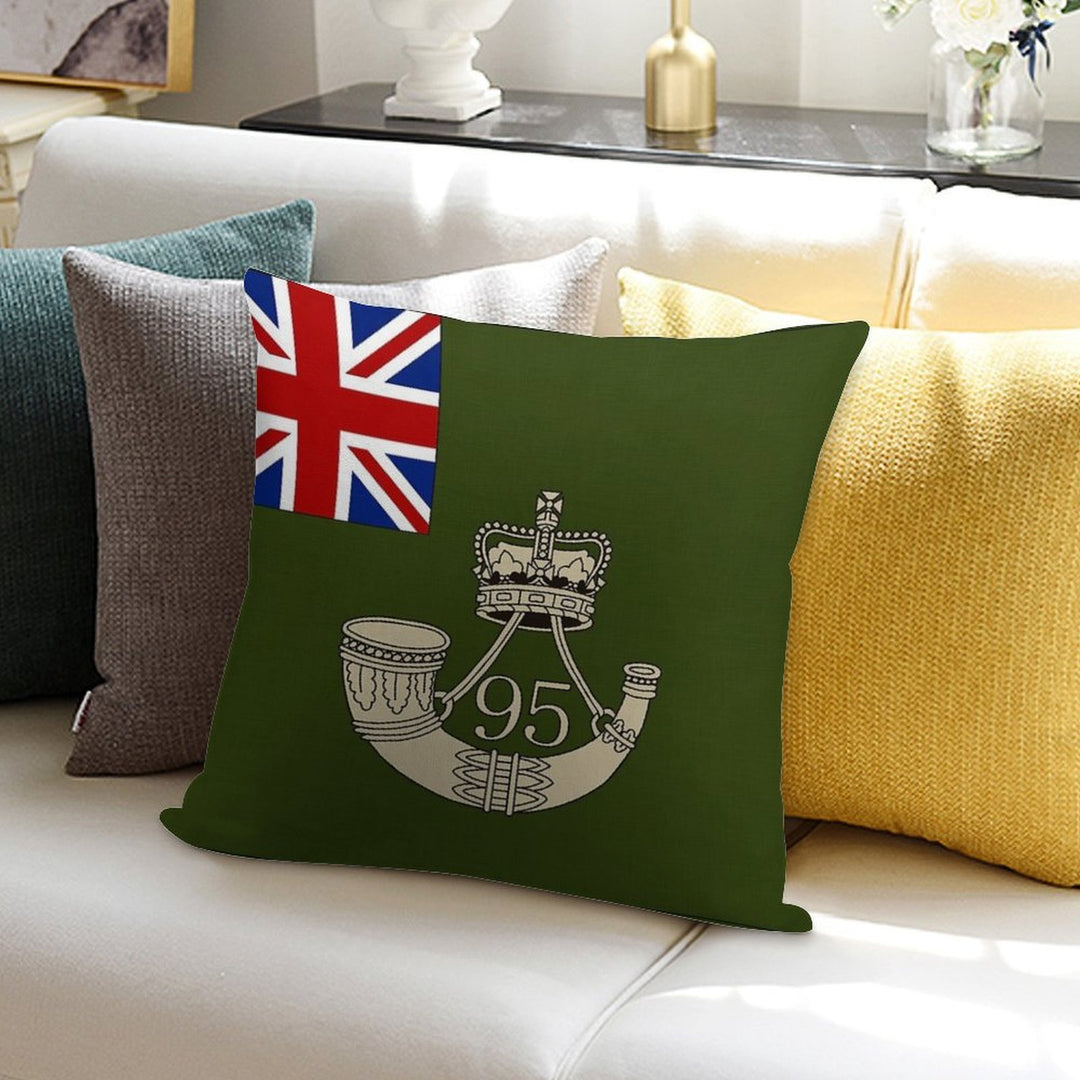 Napoleonic British Flag of The 95th Rifles Soft Easy Maintenance Throw Pillow