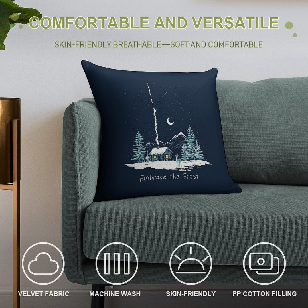 Embrace The Frost Soft Bedroom Essential Throw Pillow