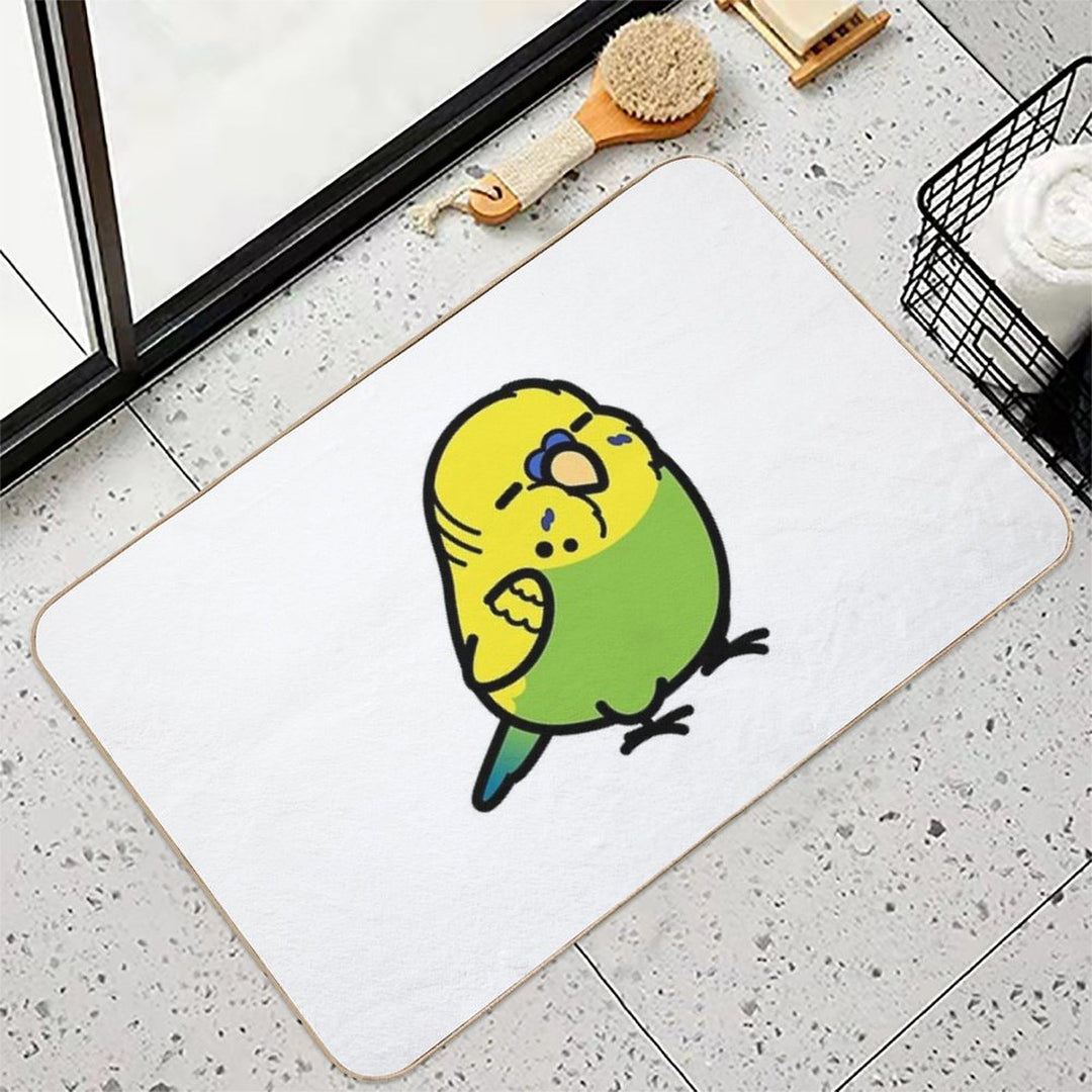 Chubby Green English Budgie - Male  Slip-Resistant Bath Mat