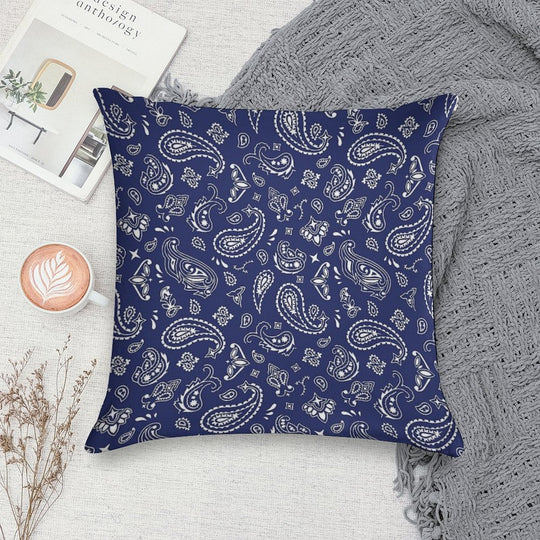 Blue Bandana Soft Warmth Comfort Throw Pillow