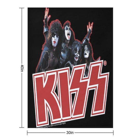 KISS Demon, Starchild, Spaceman And Catman Wrinkle-free Throw Blanket